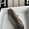 MINI KELLY II (20) SHINY (LISSE) MISSISSIPPIENSIS ALLIGATOR LEATHER GRIS TOURTERELLE WITH GOLD HARDWARE (GHW)