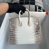 BIRKIN 25 MATTE NILOTICUS CROCODILE LEATHER HIMALAYA WITH PALLADIUM HARDWARE (PHW)