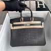 BIRKIN 25 MATTE MISSISSIPPIENSIS ALLIGATOR LEATHER GRAPHITE WITH PALLADIUM HARDWARE (PHW)