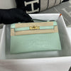 KELLY POCHETTE MATTE MISSISSIPPIENSIS ALLIGATOR LEATHER VERT D'EAU WITH GOLD HARDWARE (GHW)