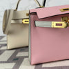 MINI KELLY II (20) CHEVRE LEATHER HSS ROSE SAKURA & GRIS PERLE WITH GOLD HARDWARE (GHW)