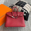 BIRKIN 25 TOGO LEATHER ROUGE GRENAT PALLADIUM HARDWARE (PHW)