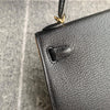 MINI KELLY II (20) CHEVRE LEATHER NOIR (BLACK) WITH GOLD HARDWARE (GHW)