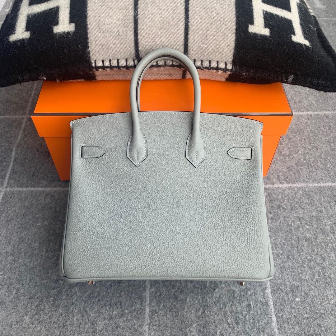 BIRKIN 25 TOGO LEATHER GRIS MOUETTE TOGO PALLADIUM HARWARE (PHW)