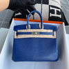 BIRKIN 25 LIZARD LEATHER 7T BLUE ELECTRIC WITH PALLADIUM HARDWARE (PHW)