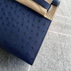 KELLY 25 OSTRICH LEATHER BLEU SAPHIR WITH GOLD HARDWARE (GHW)