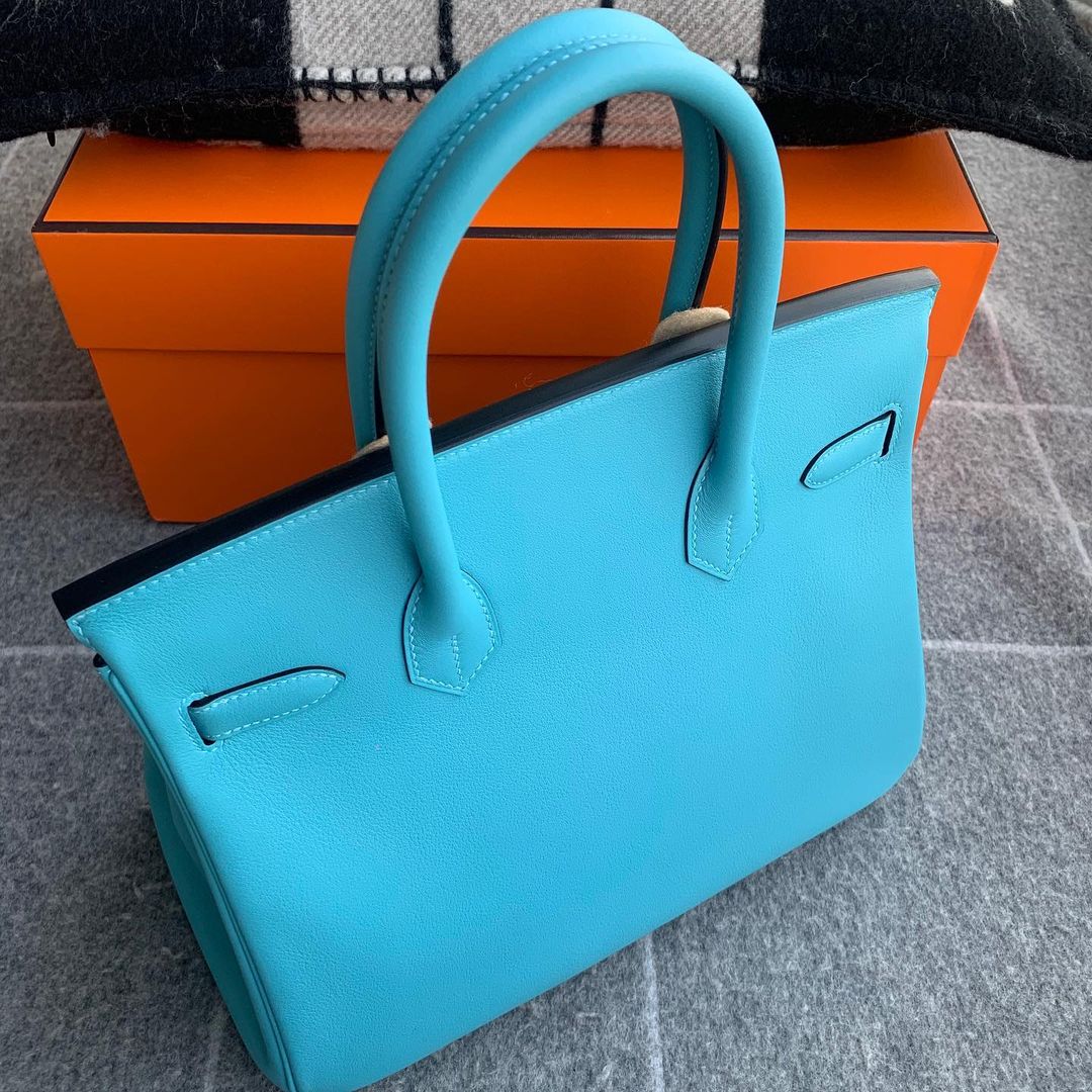 BIRKIN 30 SWIFT LEATHER BLEU DU NORD WITH GOLD HARDWARE (GHW)