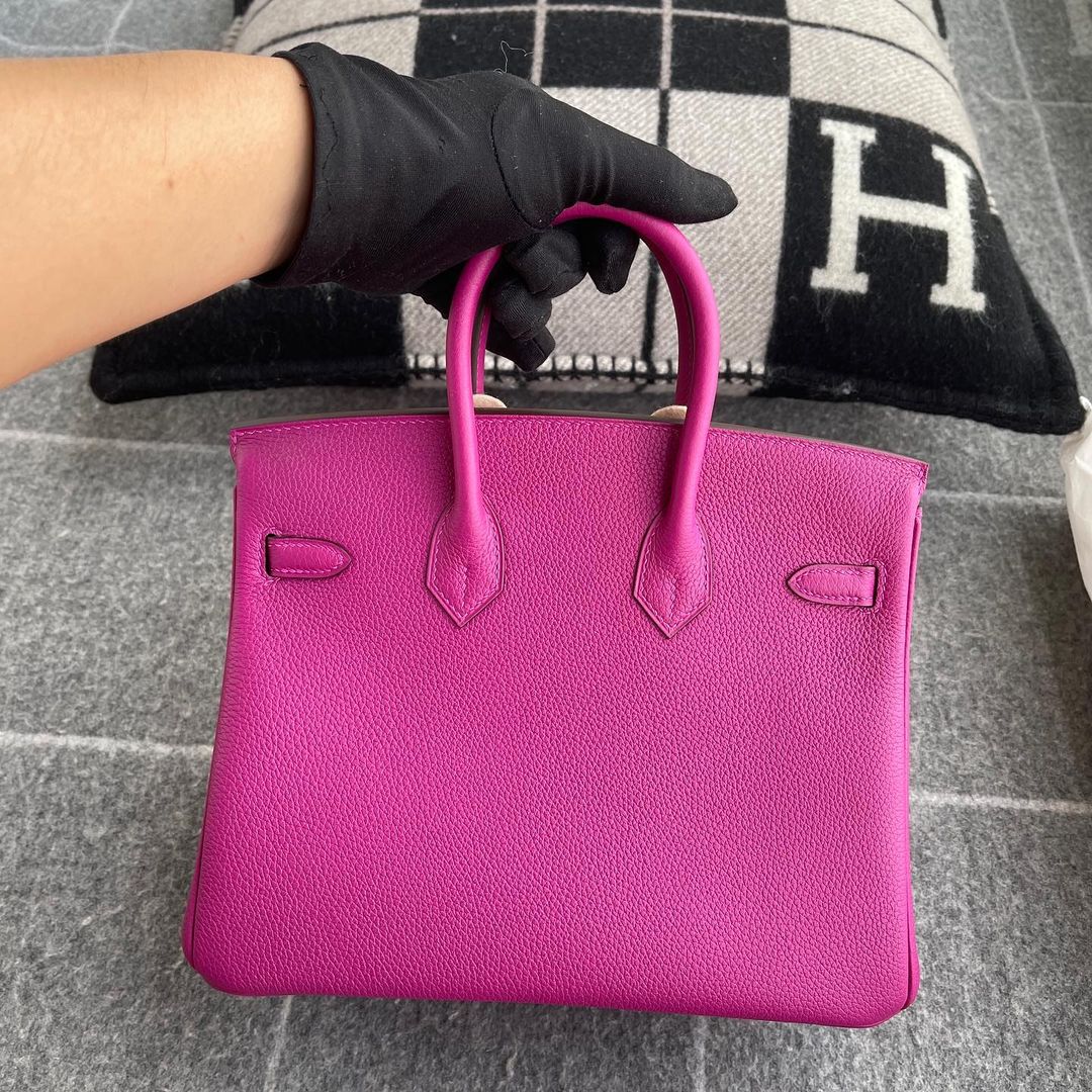 BIRKIN 25 TOGO LEATHER ROSE POURPRE EITH PALLADIUM HARDWARE (PHW)