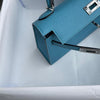 MINI KELLY II (20) CHEVRE LEATHER BLEU PAON WITH PALLADIUM HARDWARE (PHW)