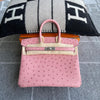 BIRKIN 25 OSTRICH LEATHER PINK TERRE CUITE PALLADIUM HARDWARE (PHW)