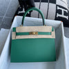 KELLY 25 EPSOM LEATHER VERT VERTIGO WITH GOLD HARDWARE (GHW)