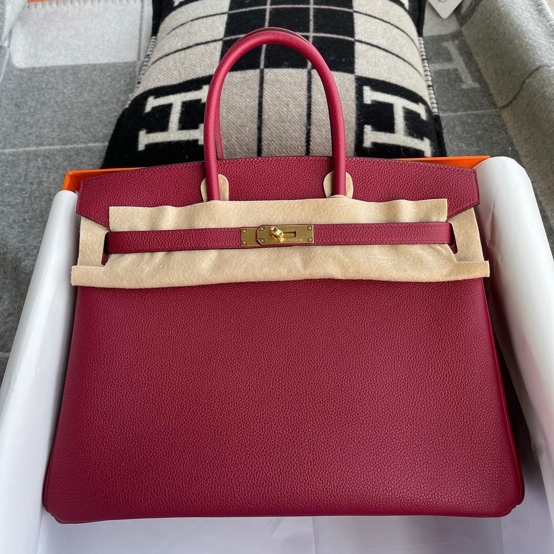 BIRKIN 35 TOGO LEATHER ROUGE GRENAT WITH GOLD HARDWARE (GHW)