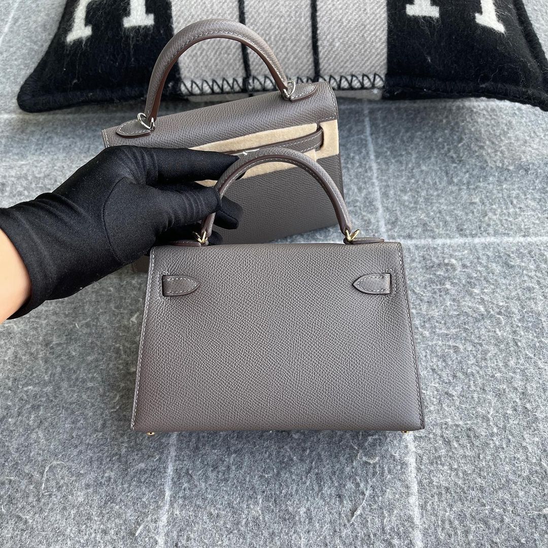 MINI KELLY II (20) EPSOM LEATHER ETAIN WITH GOLD HARDWARE (GHW)