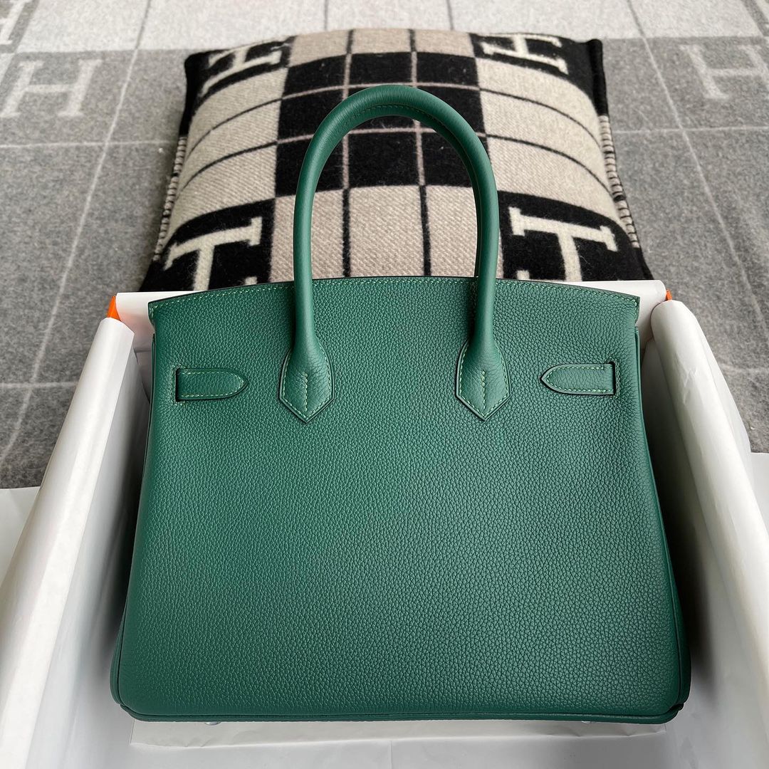 BIRKIN 30 TOGO LEATHER MALACHITE WITH PALLADIUM HARDWARE (PHW)