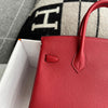 BIRKIN 25 TOGO LEATHER ROUGE CASAQUE WITH GOLD HARDWARE (GHW)