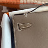 KELLY POCHETTE EPSOM LEATHER ETOUPE WITH PALLADIUM HARDWARE (PHW)