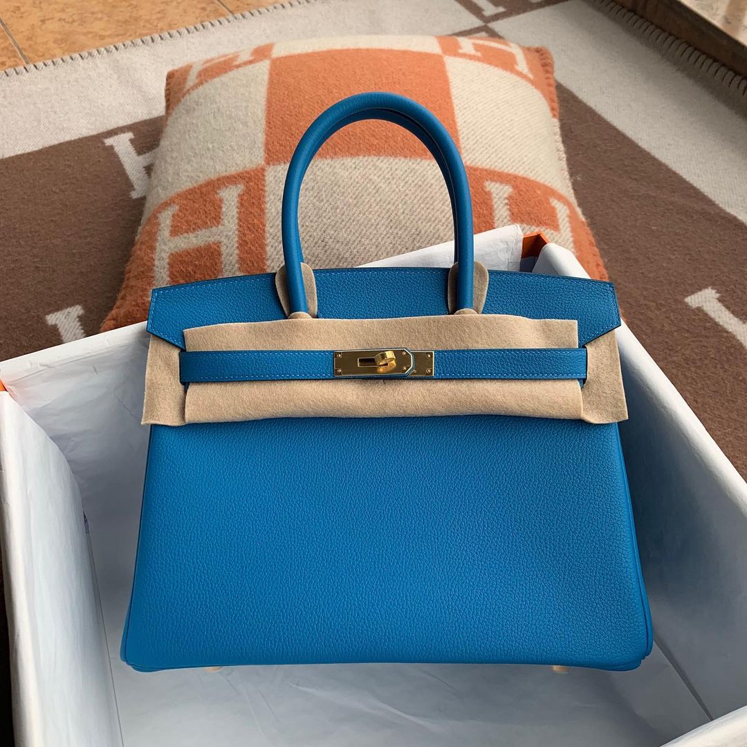 BIRKIN 30 TOGO LEATHER BLEU ZANZIBAR WITH GOLD HARDWARE (GHW)