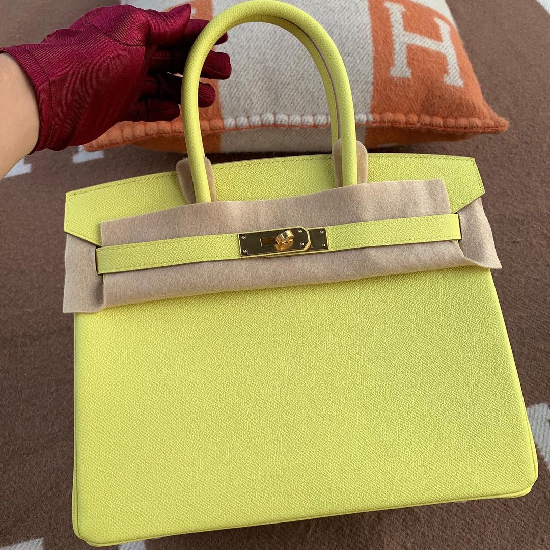 BIRKIN 30 EPSOM LEATHER LIME WITH GOLD HARDWARE (GHW)