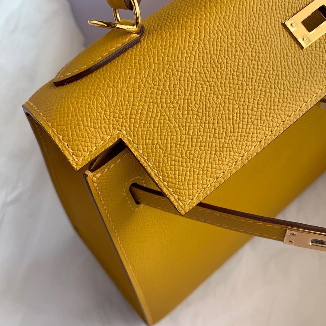 KELLY 25 EPSOM LEATHER JAUNE AMBRE WITH GOLD HARDWARE (GHW)