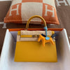 KELLY 25 EPSOM LEATHER JAUNE AMBRE WITH GOLD HARDWARE (GHW)