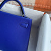 MINI KELLY II (20) EPSOM LEATHER BLEU ELECTRIQUE WITH PALLADIUM HARDWARE (PHW)