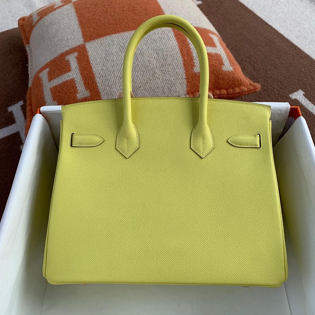 BIRKIN 30 EPSOM LEATHER LIME WITH GOLD HARDWARE (GHW)