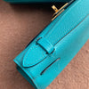 KELLY POCHETTE EPSOM LEATHER BLEU PAON WITH GOLD HARDWARE (GHW)