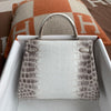 KELLY 25 BLANC HIMALAYAN (HIMALAYA) CROCODILE LEATHER WITH PALLADIUM HARDWARE (PHW)