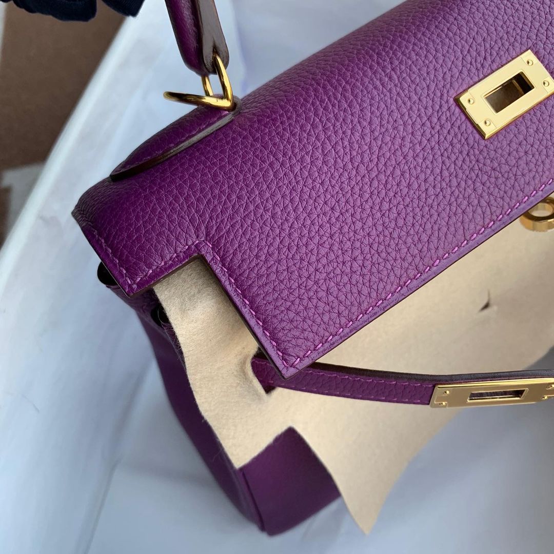 KELLY 25 TOGO LEATHER ANEMONE WITH GOLD HARDWARE (GHW)