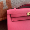 KELLY POCHETTE EPSOM LEATHER ROSE AZALEE WITH GOLD HARDWARE (GHW)