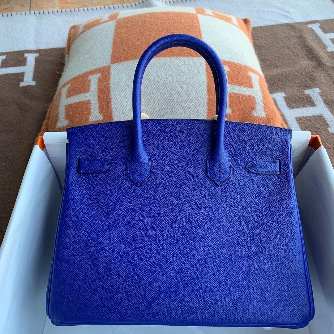 BIRKIN 30 EPSOM LEATHER BLEU ELECTRIQUE WITH PALLADIUM HARDWARE (PHW)