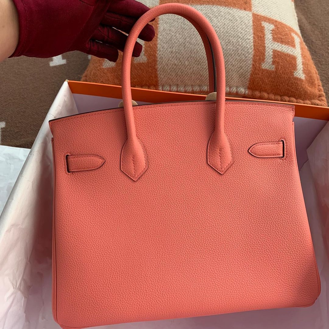 BIRKIN 30 TOGO LEATHER ROSE AZALEE WITH GOLD HARDWARE (GHW)