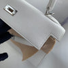 KELLY 25 EPSOM LEATHER BLANC (WHITE) WITH PALLADIUM HARDWARE (PHW)