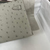 KELLY POCHETTE OSTRICH LEATHER GRIS PERLE WITH GOLD HARDWARE (GHW)