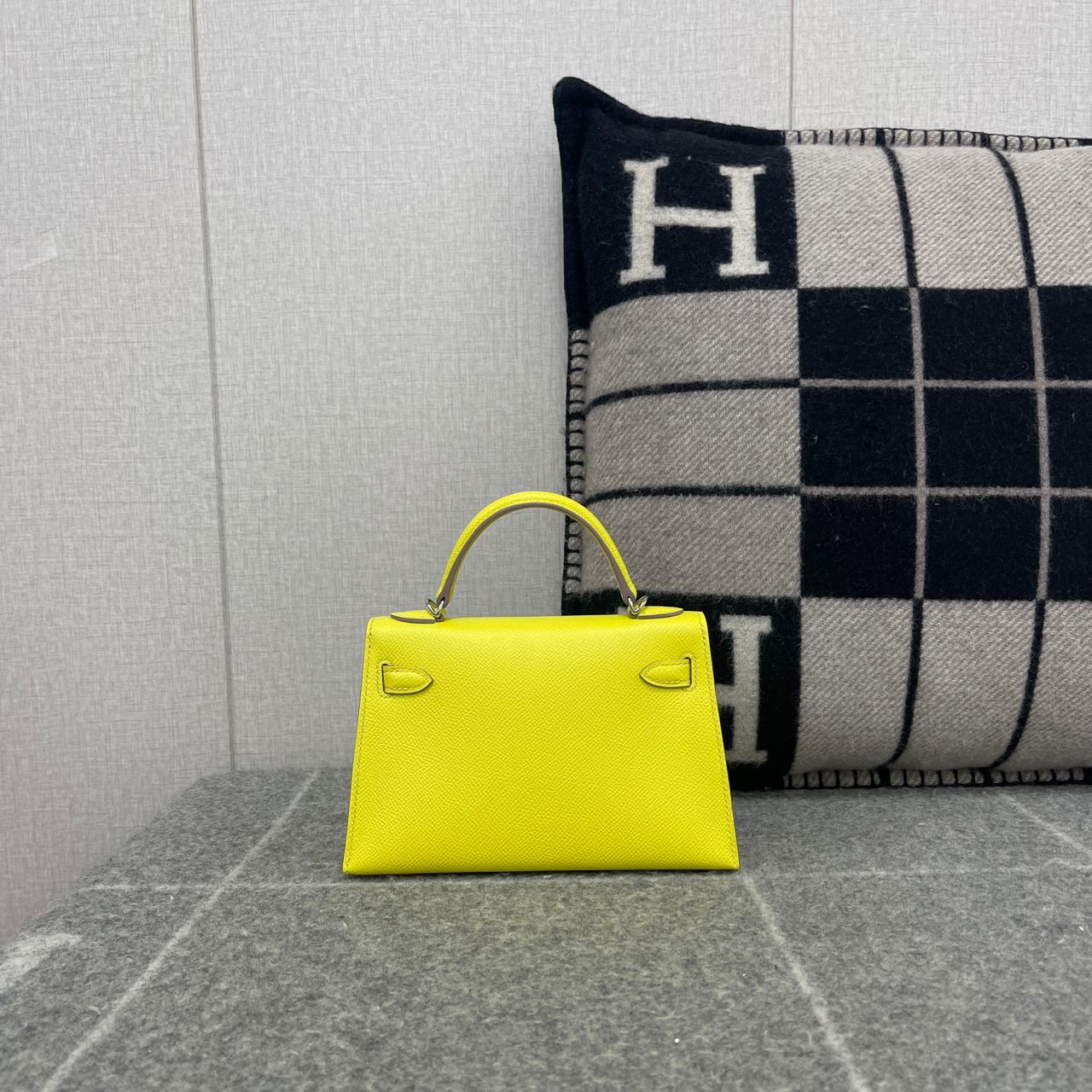 MINI KELLY II (20) EPSOM LEATHER LIME WITH PALLADIUM HARDWARE (PHW)